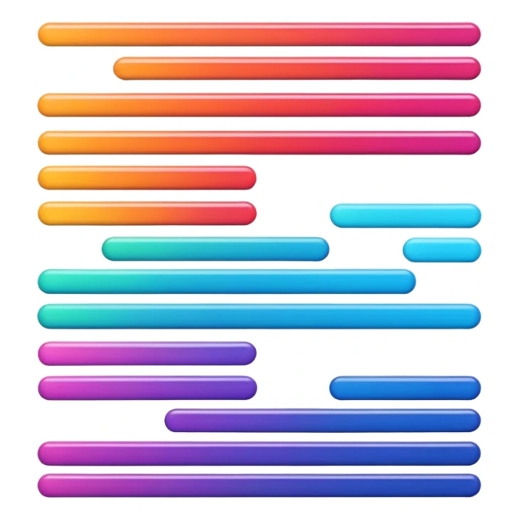 Horizontal multiple little bars merging into a bigger, survey style sticker