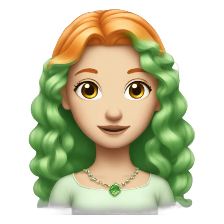 Cute Orange hair princess green eyes sticker