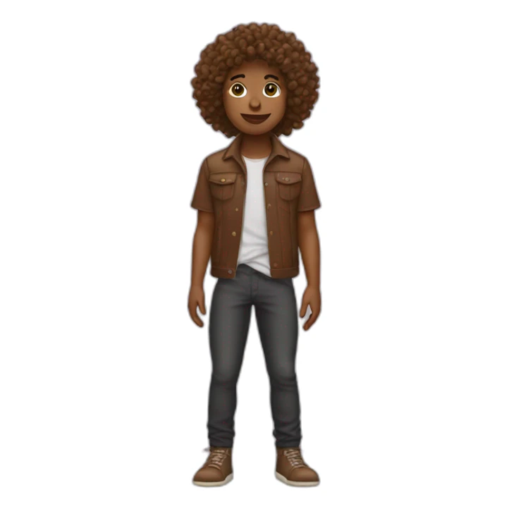 brown skin with curly mix music sticker