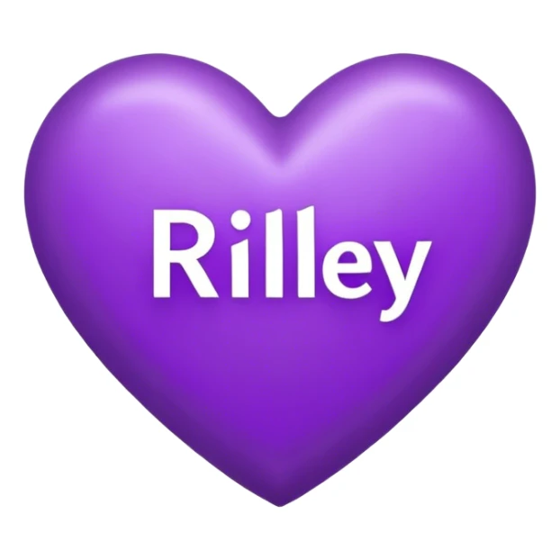 Purple Heart with the letters Riley in the middle  sticker