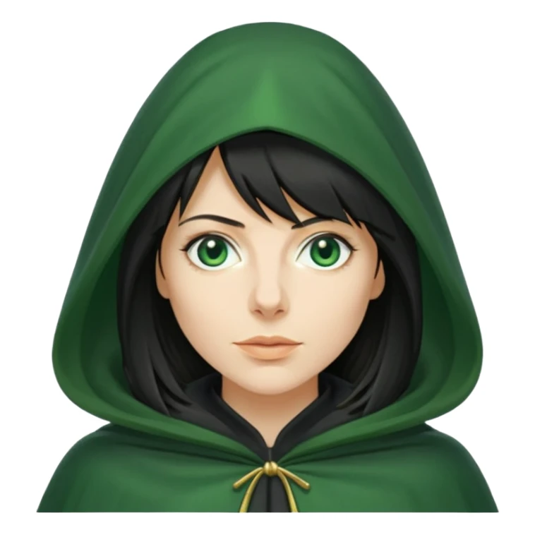 claudia winkleman as a traitor with a green cloak sticker