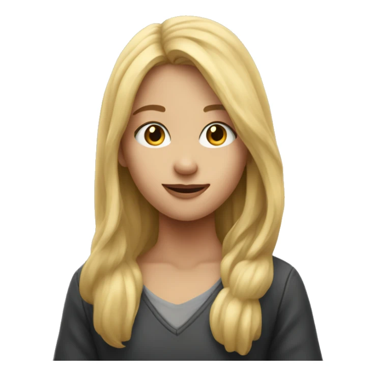 girl with blond long hair blackboard in outstretched hand sticker