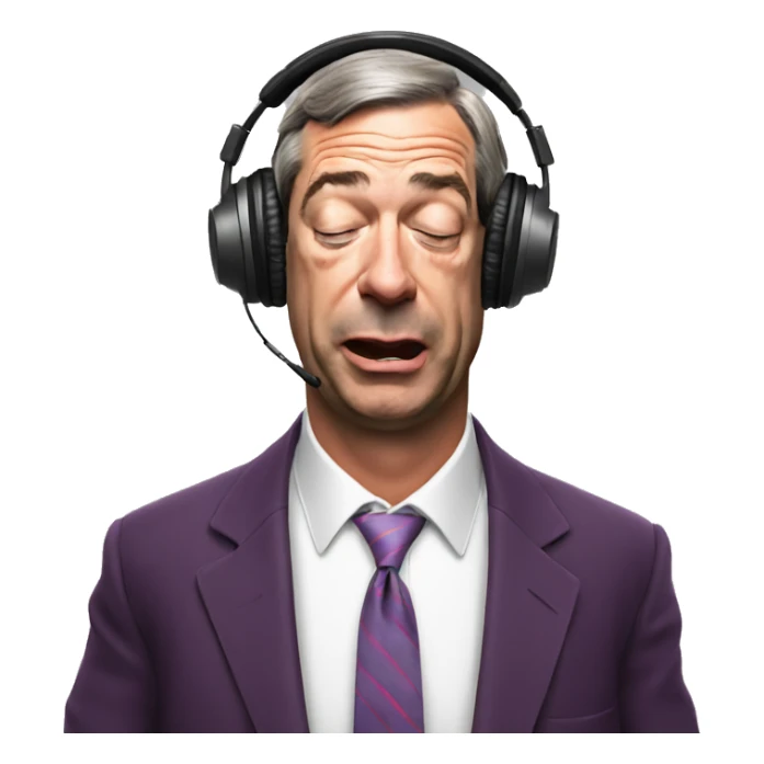 Nigel Farage listening to music with eyes closed  sticker