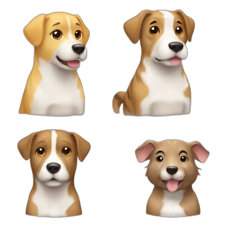 medium yellow dog with a big brindle brown and a gray hamster sticker