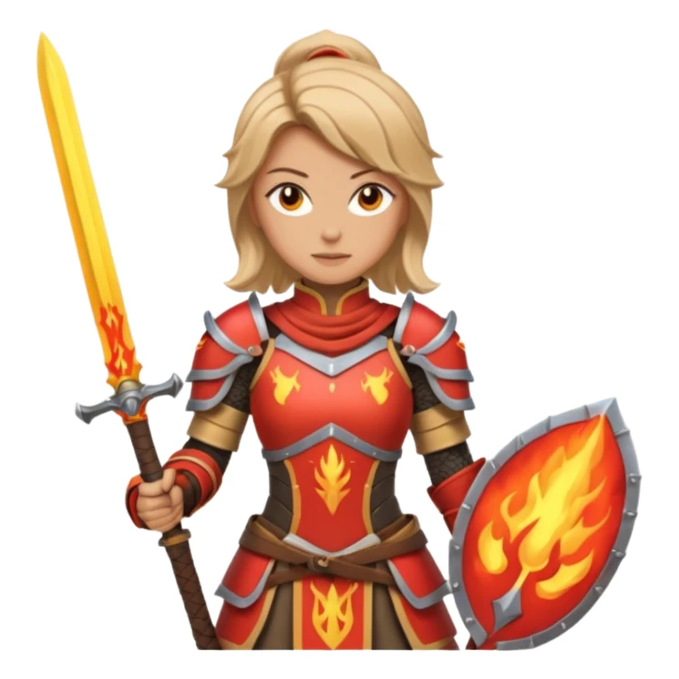 woman fire armored warrior sticker
