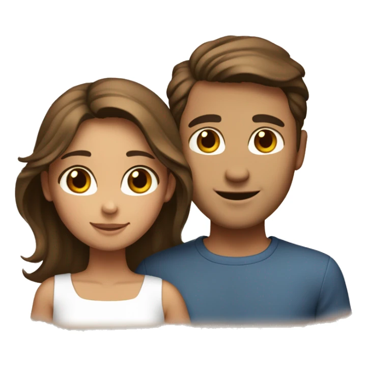 Make a couple happy, a men and a girl both brown hair and brown eyes, slightly tanned but the girl whiter  sticker