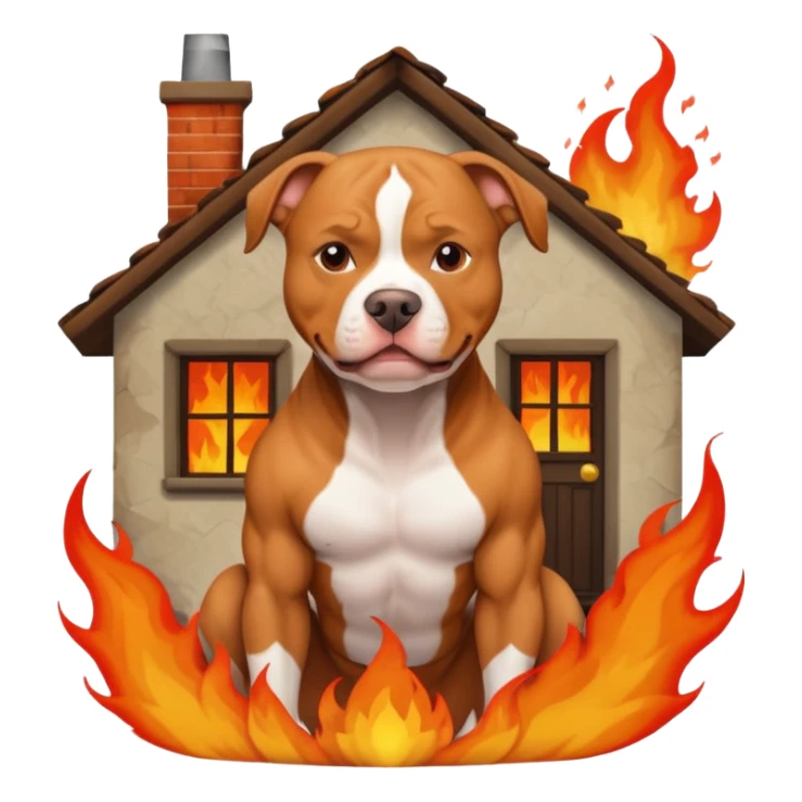 pitbull in front of a house fire sticker