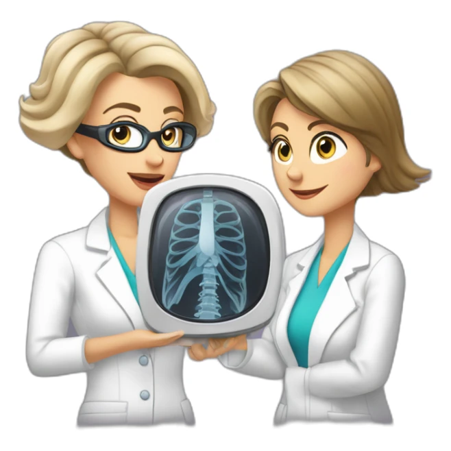 Posh-Radiologist-performing-breast-mammography-to-leni-klum sticker