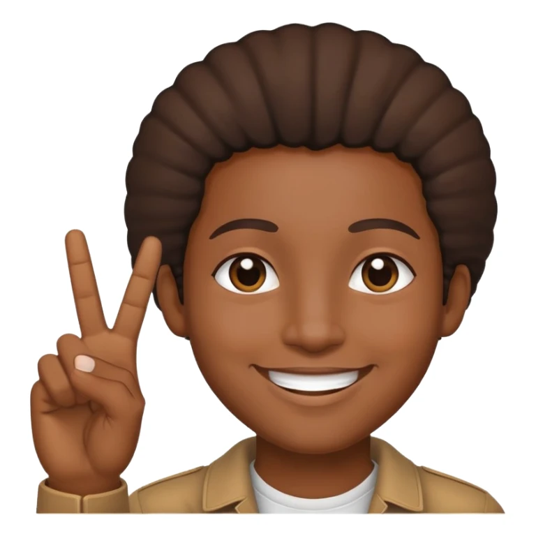 black person with peace sign sticker