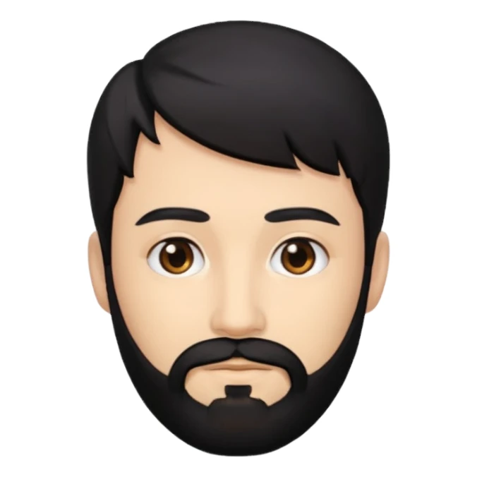 Black hair and black beard. Brown eyes sticker