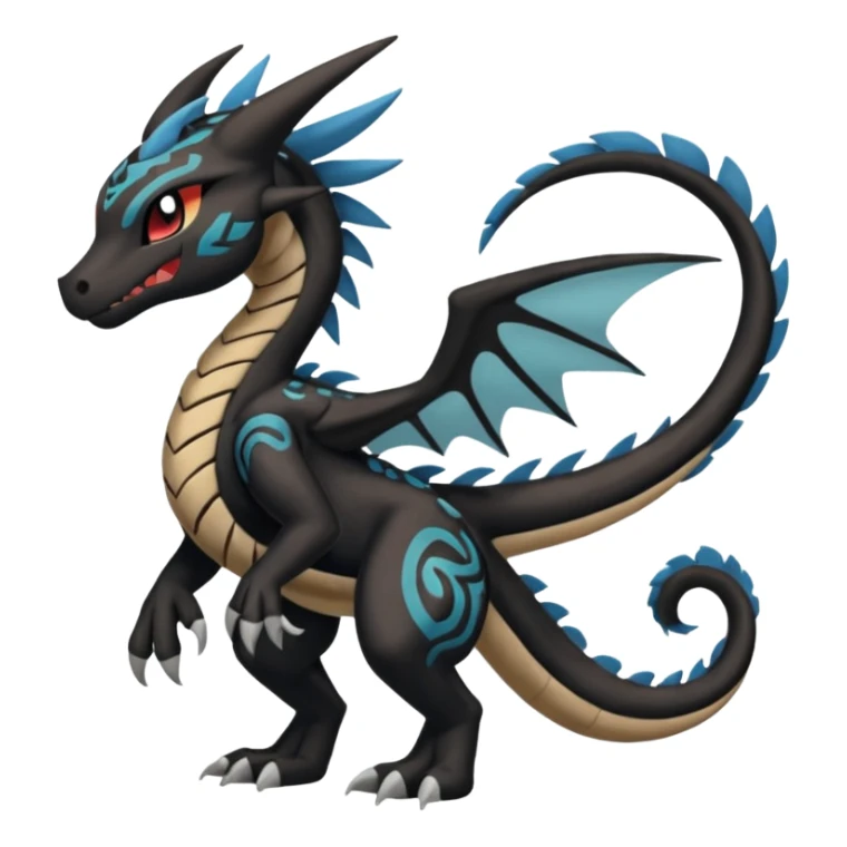 Meloetta-Stitch-Zekrom-Salandit-fusion, full body, tribal markings  sticker