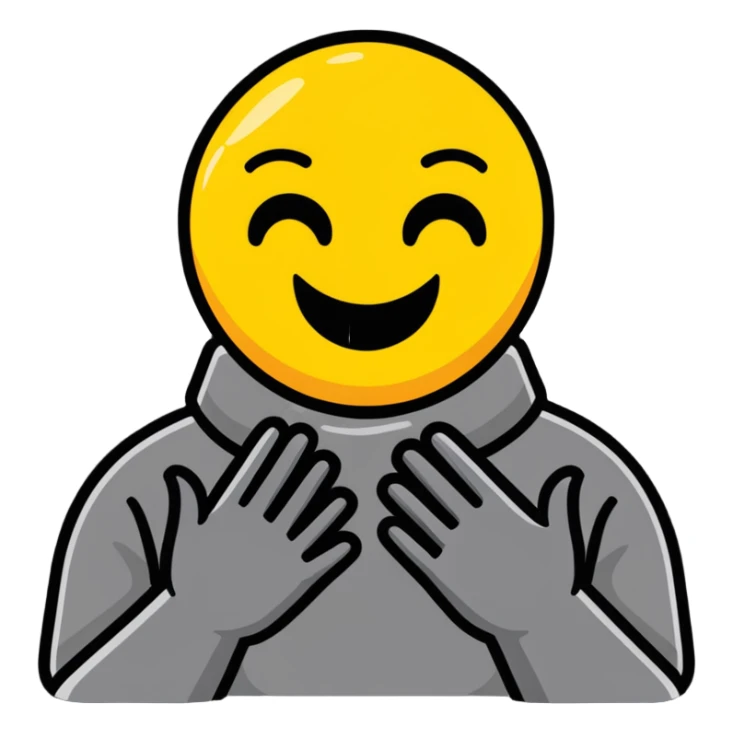 Dying emoji with hands around neck sticker