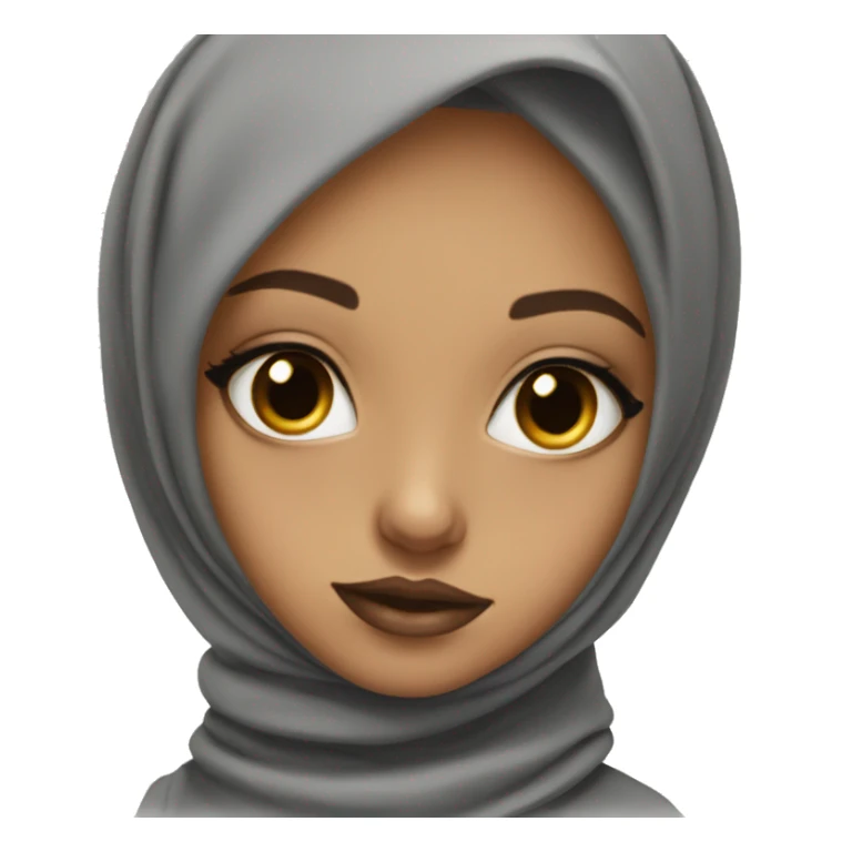 Girl with hijab amber eyes lipgloss long lashes sticker