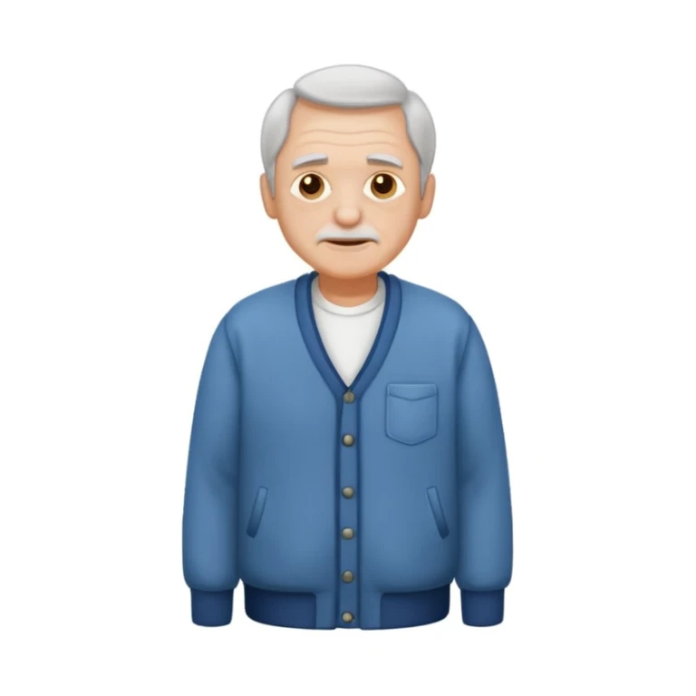 an older man wearing clothes that are too small for him sticker