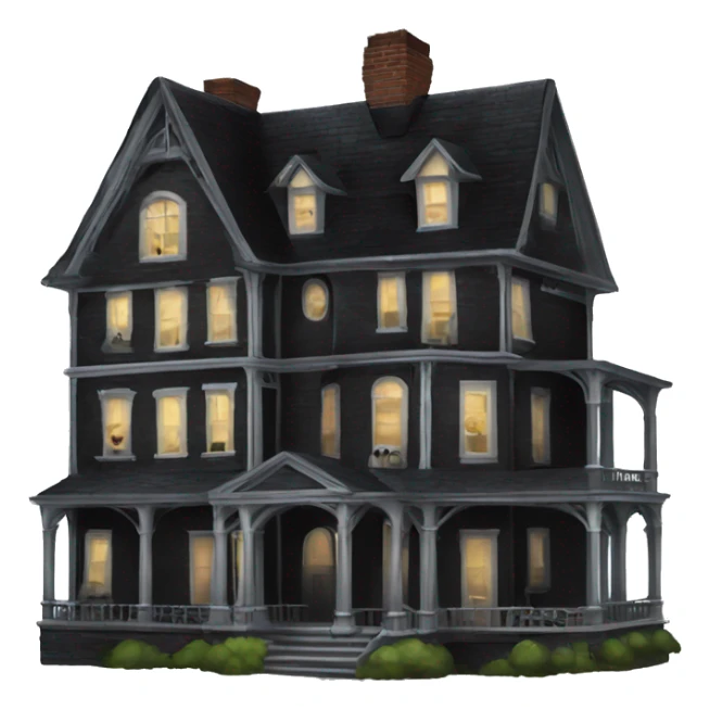Side view Nevermore Academy. Haunted Addams 5 story house.  sticker