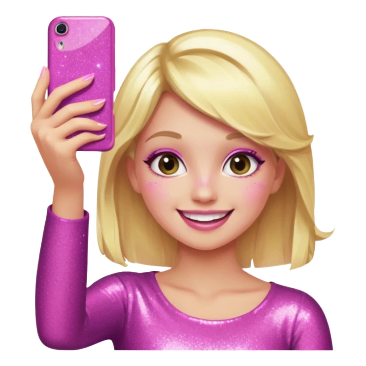 glitter pink girl naughty selfie sticker