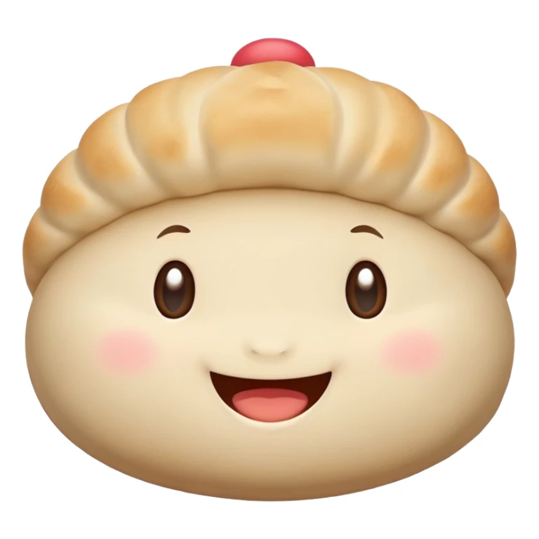 smiling dumpling bun who holds a Zapier logo sticker