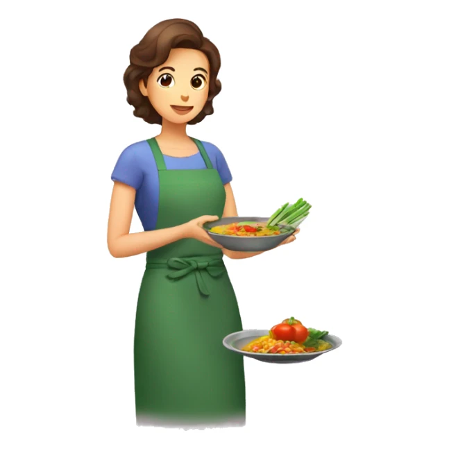Mom putting sambar in the plate  sticker