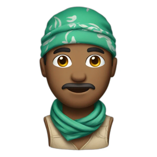 man with a bandana sticker