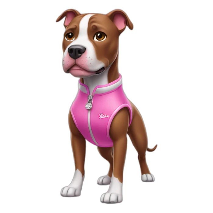 pitbull in a barbie outfit sticker