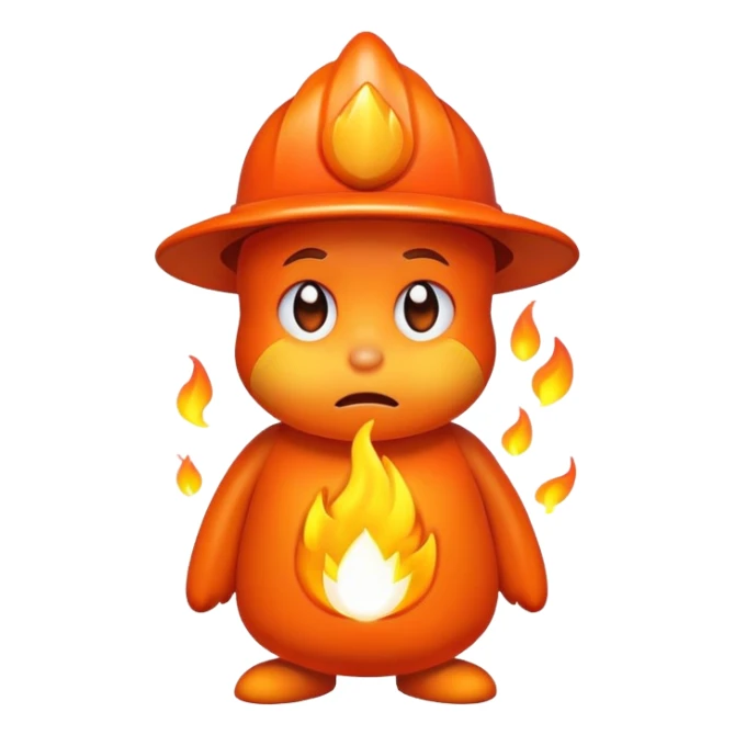 cute, sad, fire character  sticker