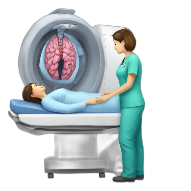 Posh-Radiologist-performing-breast-mri-to-woman sticker