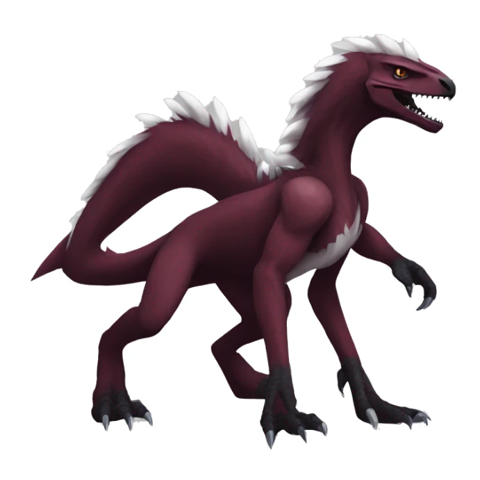 Maroon Edgy Badass Sergal-raptor-vernid full-body sticker