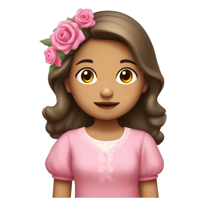 Niña de primera comunión con unas rosas en las manos  sticker