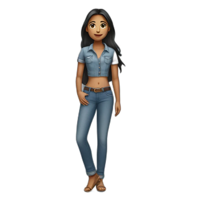 Indian girl wearing jeans sticker