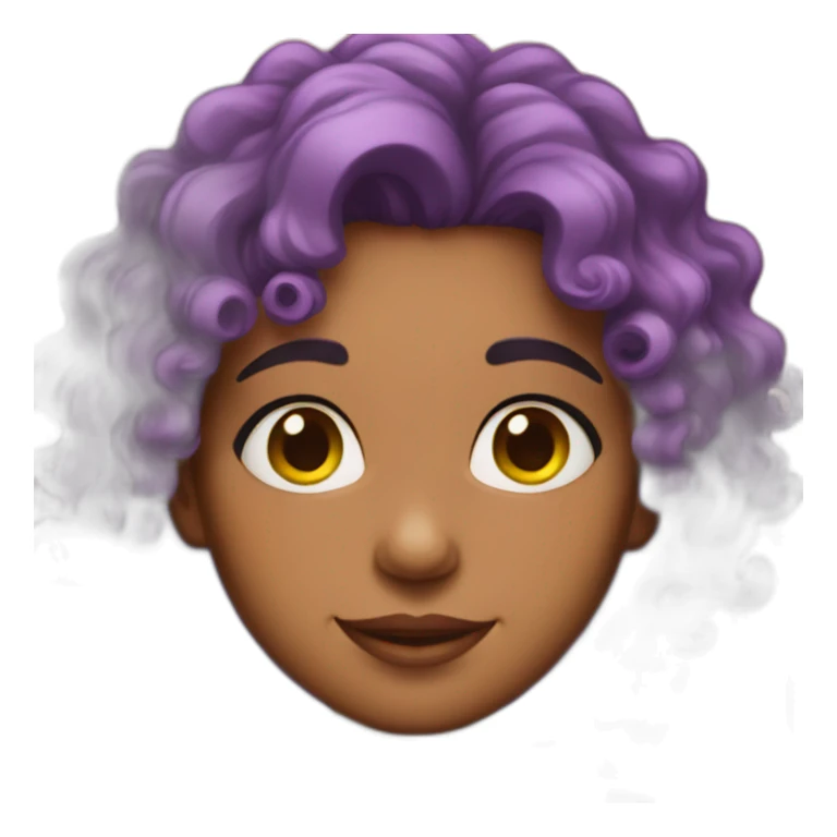 ella with curly rainbow hair sticker