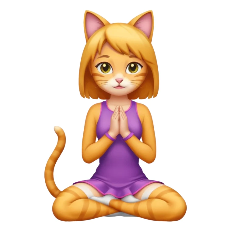 Cat girl on her knees sticker