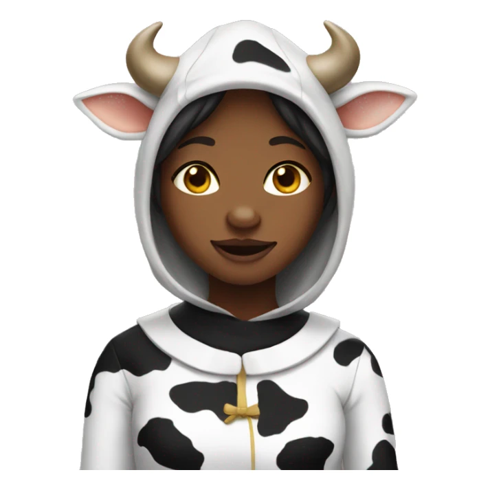 Girl in cow costume  sticker