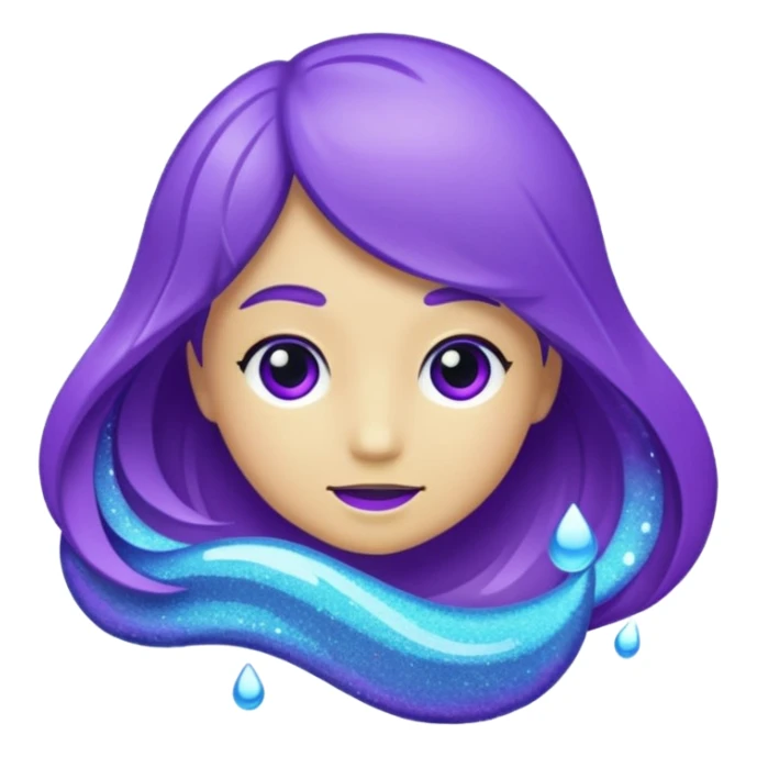 Glitter Purple and Cian hangloose sticker