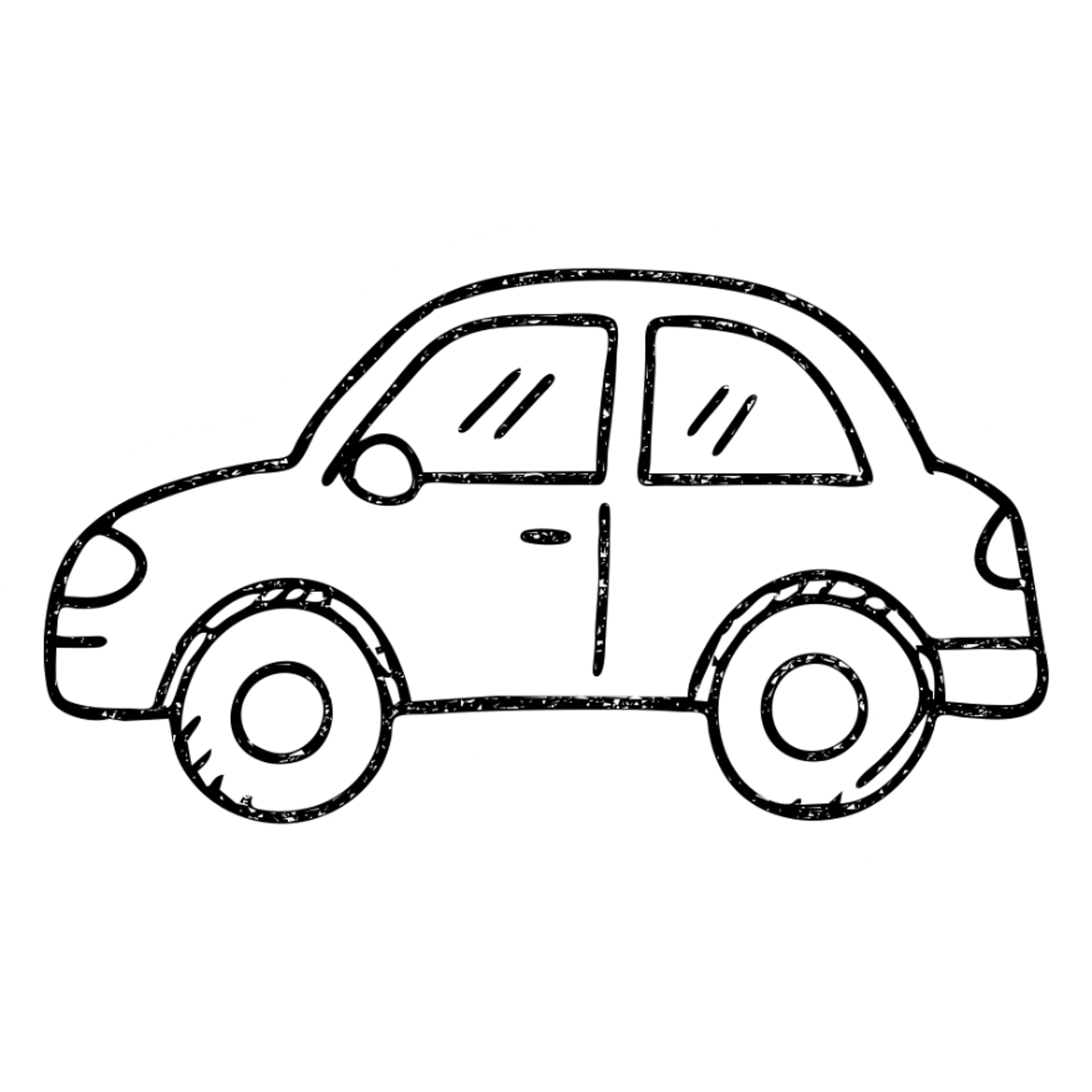 hand drawn outlined car icon sticker