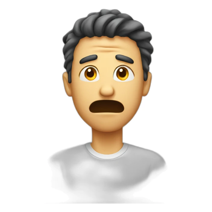 Nervous guy with sweat coming from face. He has a nervous facial expression  sticker