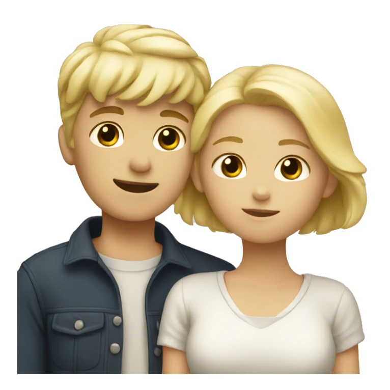 blond boy and girl hugging eachother sticker
