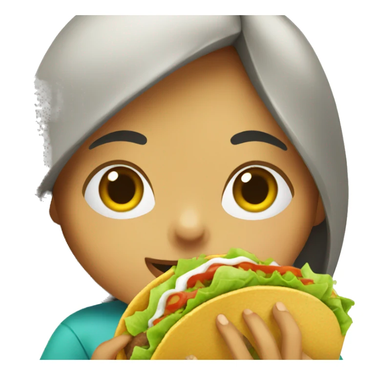 Girl eating a taco sticker