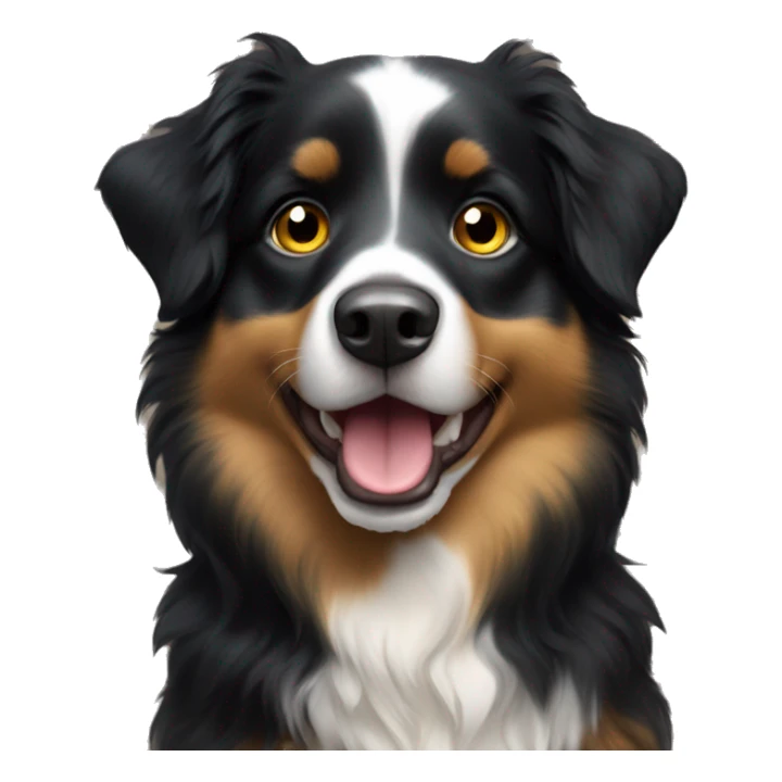 Gold Moon Small black australian shepherd dog sticker