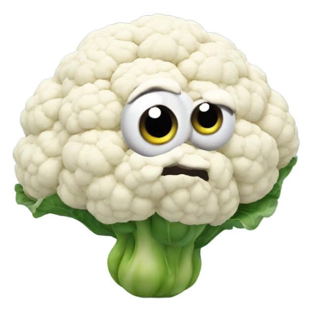 cauliflower looks into the mirror with big eyes sticker