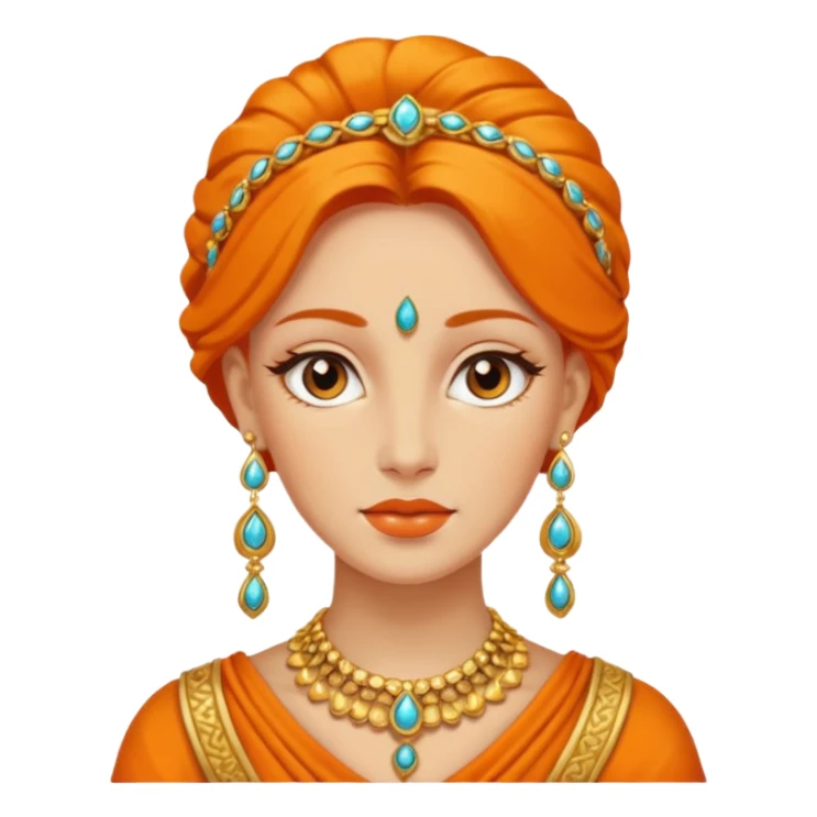 Ancient orange Women with Earrings sticker