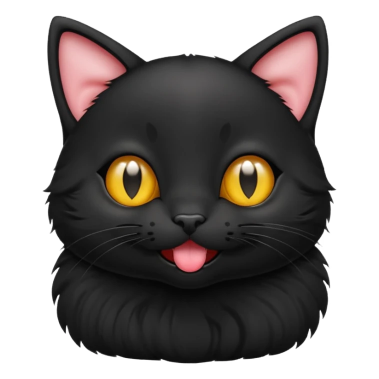 black kitten with a lolling tongue and rolling eyes sticker