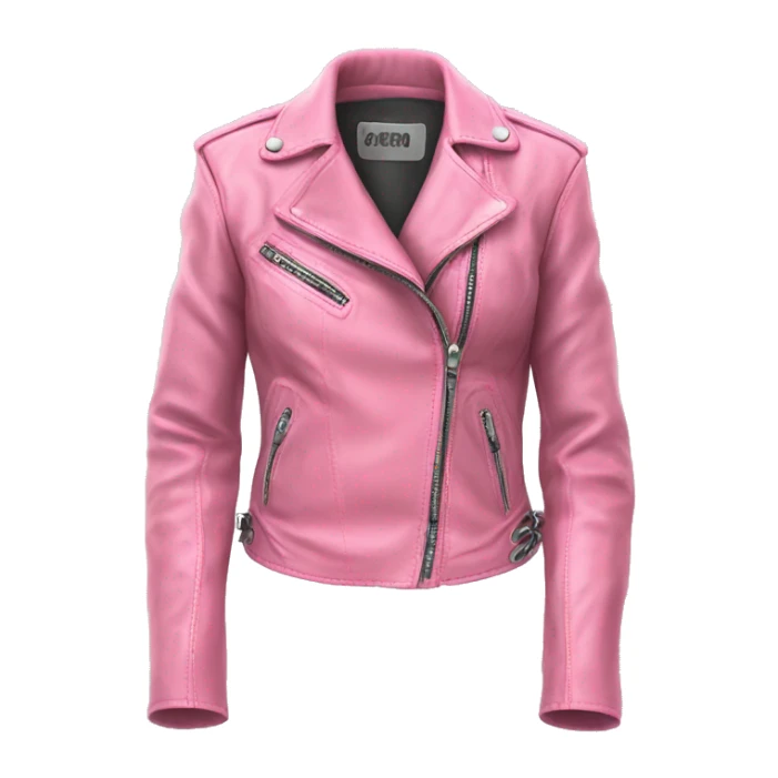 Realistic isolated open bubblegum pink fashion leather jacket.  sticker