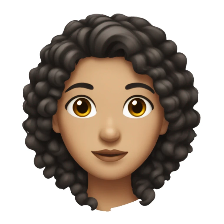 Greek woman with black curly hair and brown eyes sticker