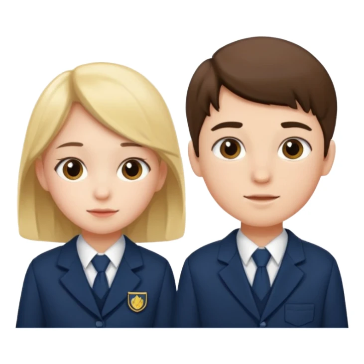 students in school uniforms girl and boy sticker