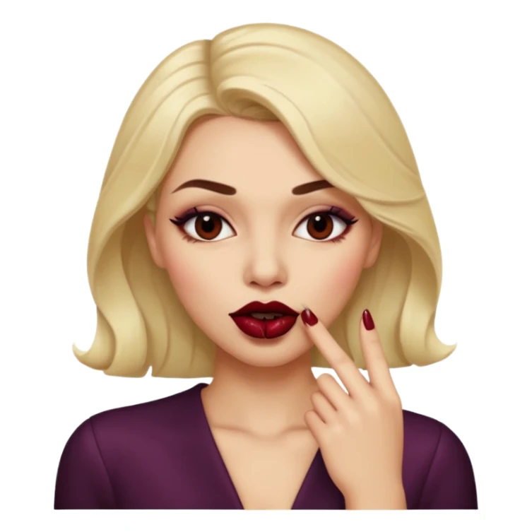 Cara coqueta mordiendose un dedo de manera sensual sticker