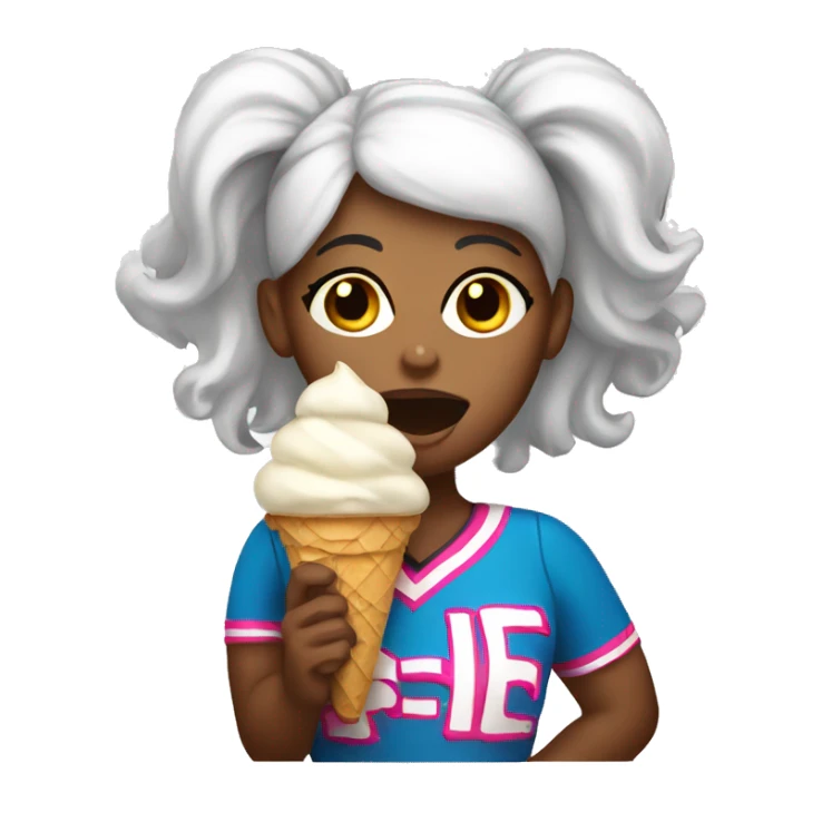 Cheerleader eating ice cream  sticker