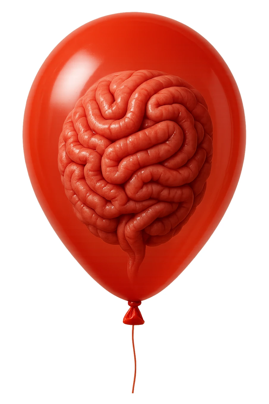 palloncino rosso con intestino chiuso dentro, IPERREALISTICO 4K sticker