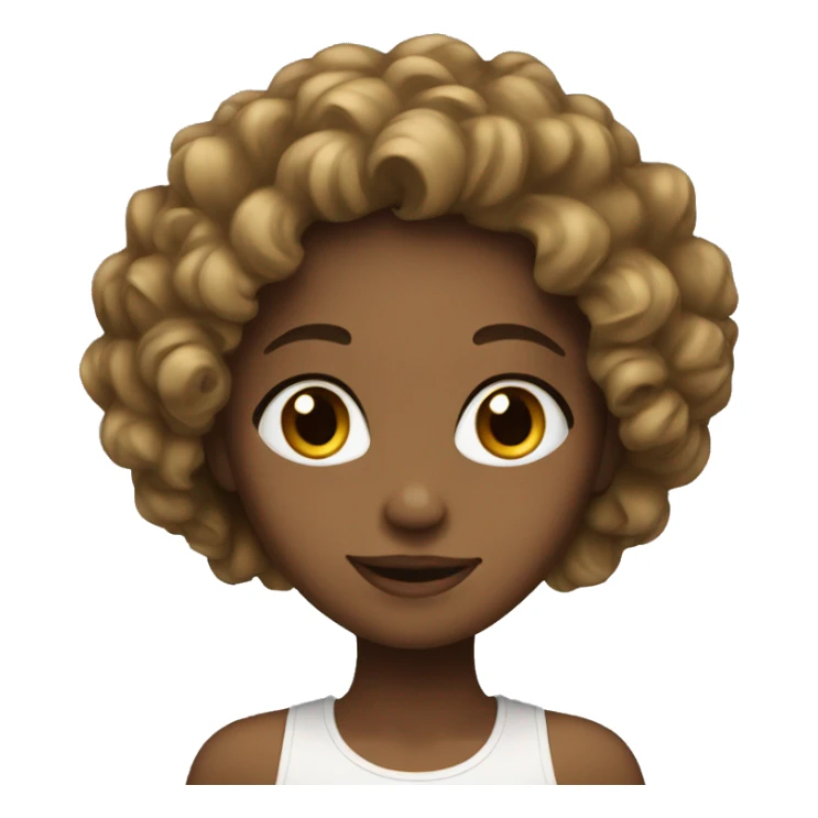 Girl white with curly hair brown sticker