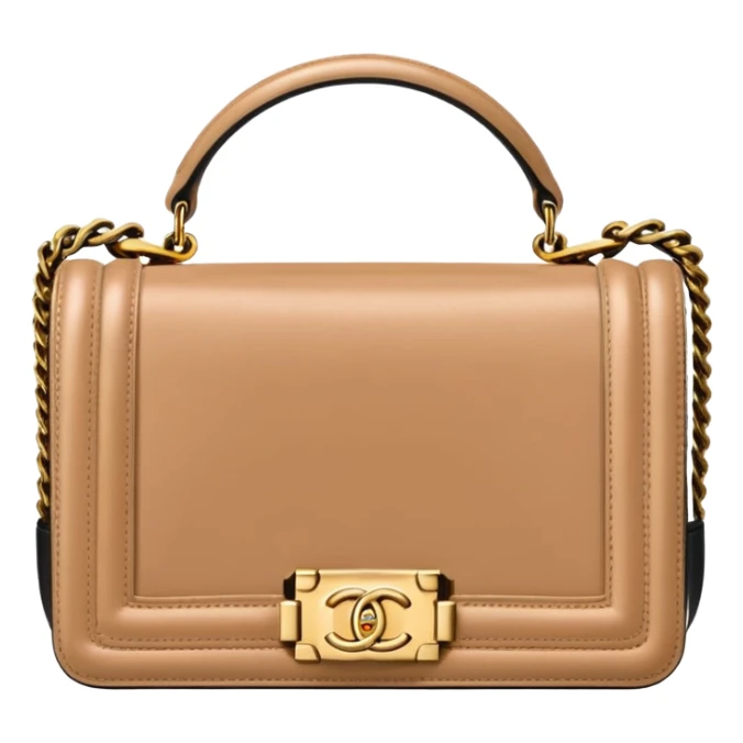 chanel le boy flesh color bag gold hardware sticker
