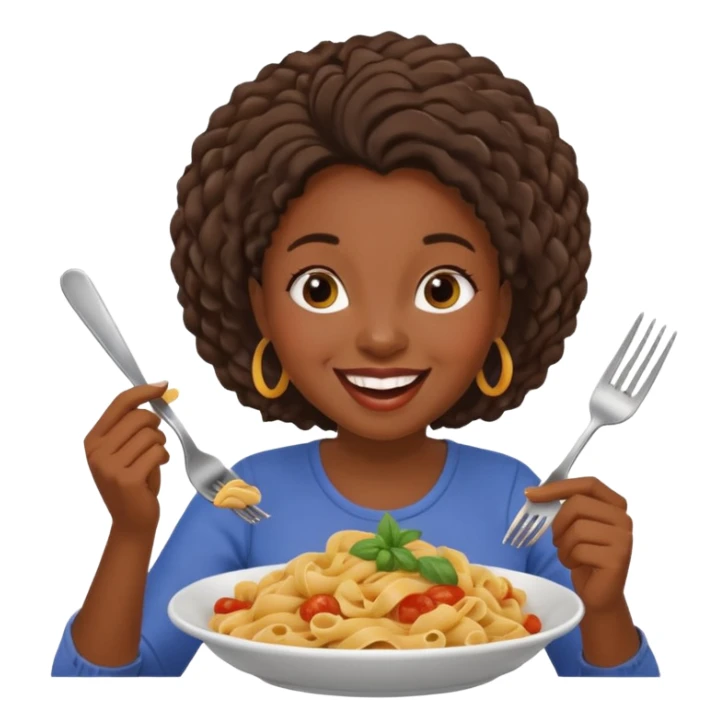 the black woman who eats pasta sticker